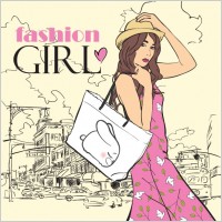 cartoon fashion beauty 04 vector
