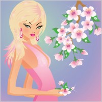 cartoon four seasons beauty 02 vector