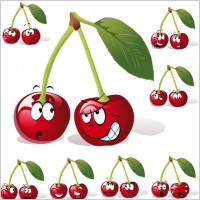 cartoon fruit expression 05 vector