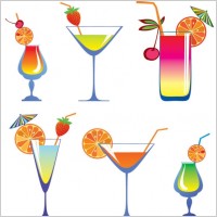 cartoon high glass and juice 01 vector