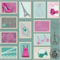 cartoon illustration stamp 03 vector