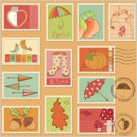 cartoon illustration stamp 04 vector