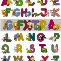cartoon letters vector