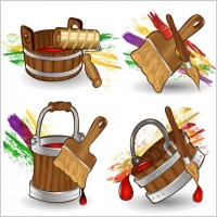 cartoon paint bucket vector