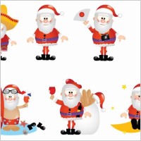 Cartoon Santa Vector Set