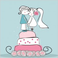 cartoonstyle wedding elements 02 vector