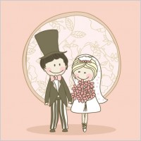 cartoonstyle wedding elements 04 vector