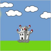 Castle Blue Sky And Clouds clip art