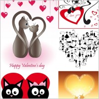 cat love vector