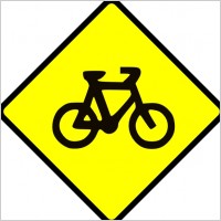 Caution Bike Road Sign Symbol clip art