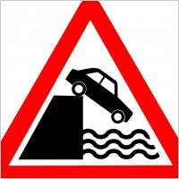 Caution Cliff Water clip art