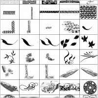 celtic knot work designs and semi-abstract brush