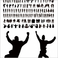characters silhouette vector