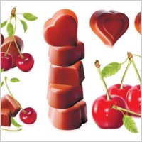 cherry and chocolate heartshaped vector