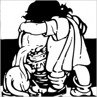 Child Pouring Liquid clip art