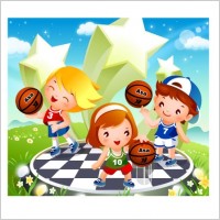 children vector basketball tricks