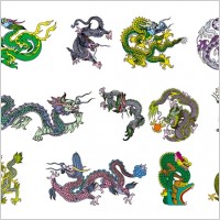 chinese classical dragon vector of the eight
