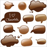 chocolate dialogue bubbles vector