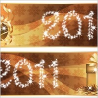 christmas 2011 word flash banner vector