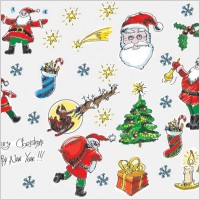 christmas cartoon style handdrawn elements of vector