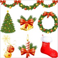 christmas decorations vector