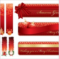 christmas decorative banner vector