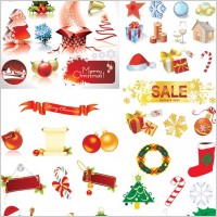 christmas decorative elements vector