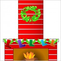 Christmas fire place