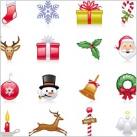 christmas icons vector
