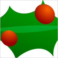 Christmas Leaf Decoration clip art