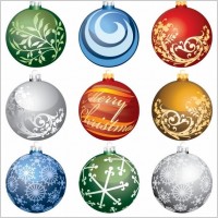 Christmas Ornament Balls Vector Set