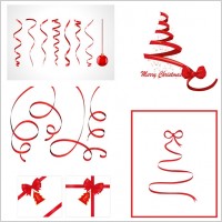 christmas ribbon vector