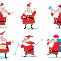 Christmas Santa Claus Vector Set