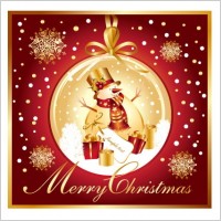 christmas snowman snowflake vector