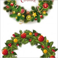 christmas wreath 2 vector