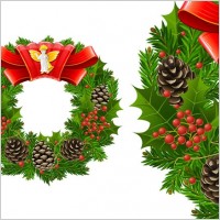 christmas wreath cool texture vector