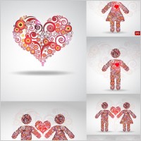 circle of love pattern vector composition