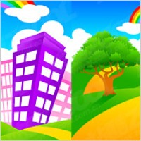 City on green hill rainbow