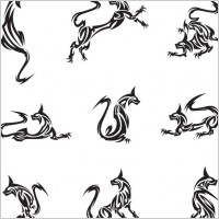 classic animal tattoo patterns 01 vector
