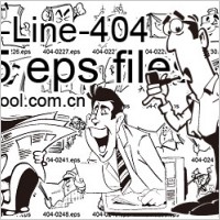classic black-and-white cartoon image vector material