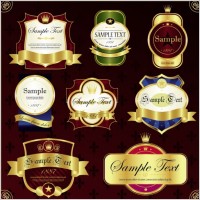 classic europeanstyle bottle stickers and patterns 01 vector