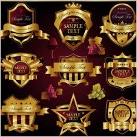 classic europeanstyle bottle stickers and patterns 03 vector