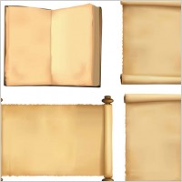 classic nostalgic version of the paper scrolls vector