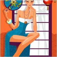 classical beautiful women vector