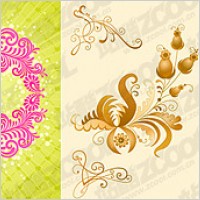 Classical style pattern vector material