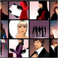 closeup of men and women vector fashion