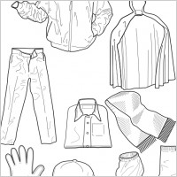 Clothing Outline Socks Pants Jackets clip art