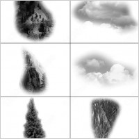 clouds and mountain brush