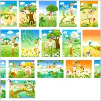 clown and the landscape vector series