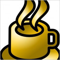 Coffee Cup Gold Theme clip art